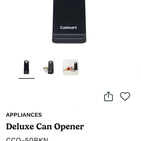 Cuisinart Power Cut Black Can Opener -One Touch Operation - Picture 7 of 8